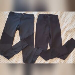 Womans Workout Black Leggings With Mesh Design